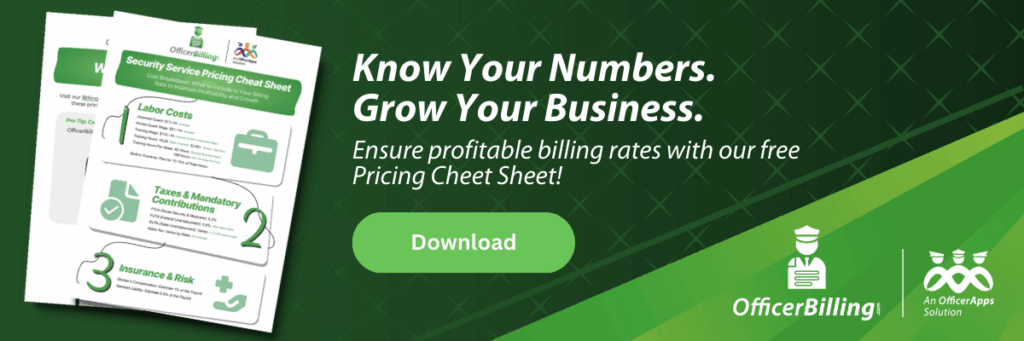 security guard pricing and costs cheat sheet 